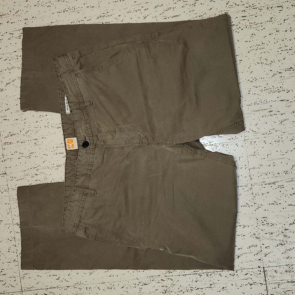 Hugo Boss Green Regular Fit Straight Leg Casual Pants